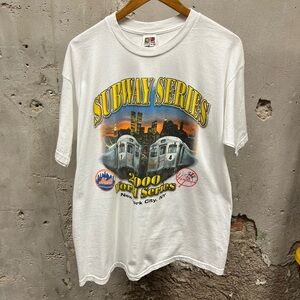Vintage 2000 Subway Series New York Giants Yankees Mets Test Print Boot XL Y2K